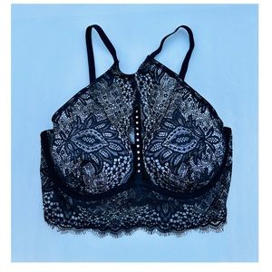 High-Neck Lace Corset Top.